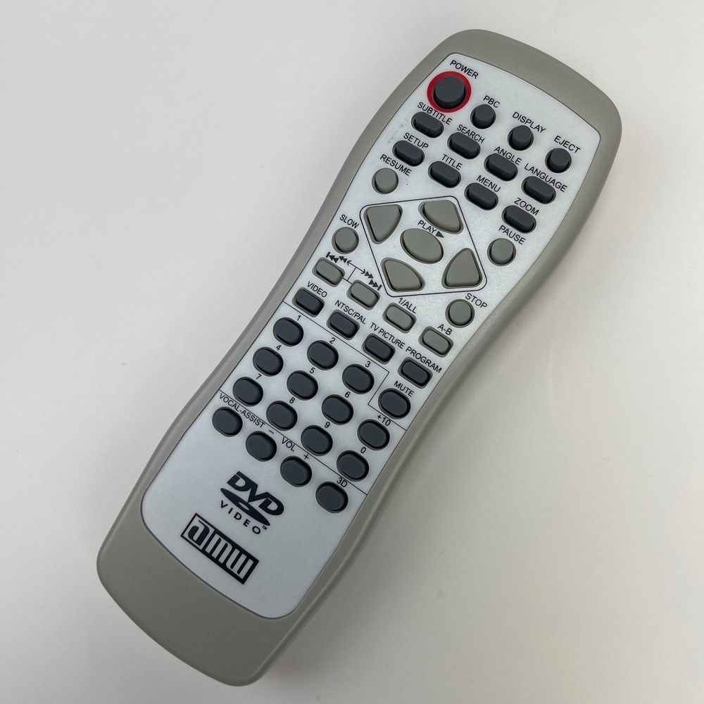 AMW DVD Video Player OEM Replacement Remote Control Gray Tested EUC
